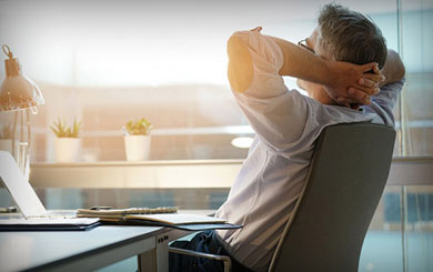 businesss man relaxing in the office